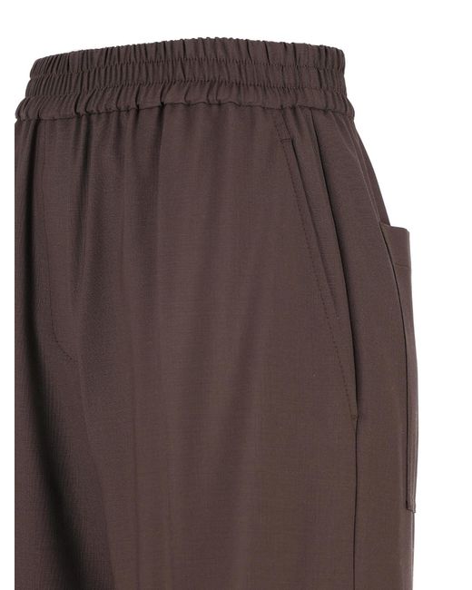 Brunello Cucinelli Brown Elasticated-Waist Trousers