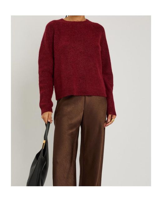 Vince Red Brushed Alpaca-Blend Jumper