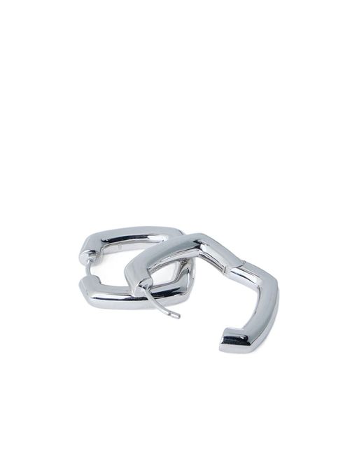 Tom Wood White Square Earrings for men