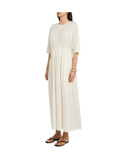 Totême White And Silk-Blend Midi Dress