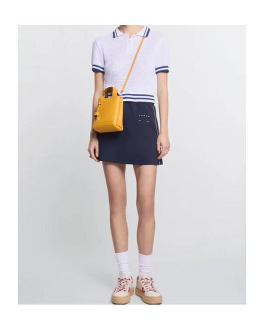 Hogan Orange Logo Embossed Top Handle Bag