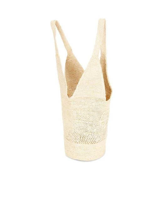 Anine Bing White Leah Logo-Detail Tote Bag