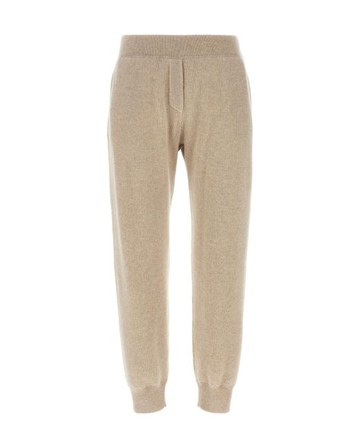 Brunello Cucinelli Natural English Rib Knit Trousers