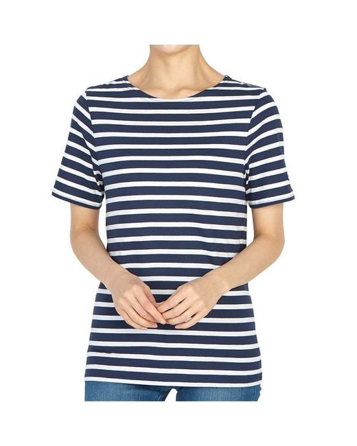 Saint James Blue Striped Short-Sleeved T-Shirt for men