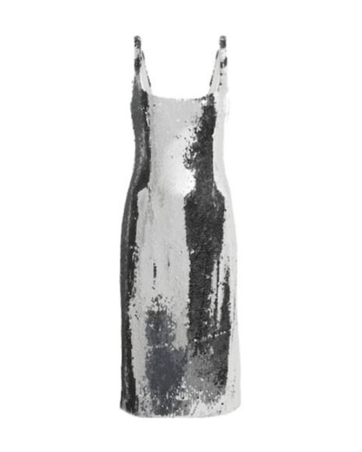Magda Butrym White Sequined Midi Dress