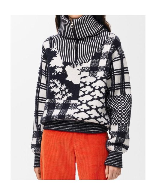 Loewe Blue Zip-Up Sweater