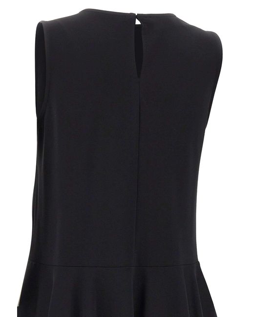 Kaos Black Asymmetric Ruffled Sleeveless Top