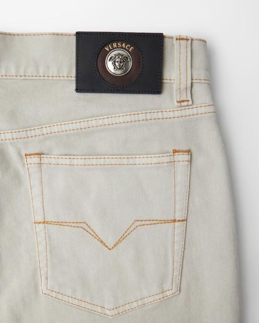 Versace Gray Slightly Tapered Jeans for men