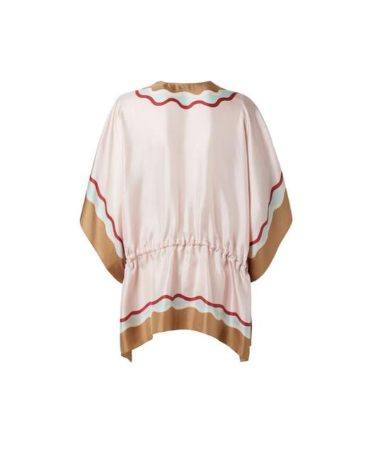 Fendi Pink Printed Drawstring-Waist Poncho