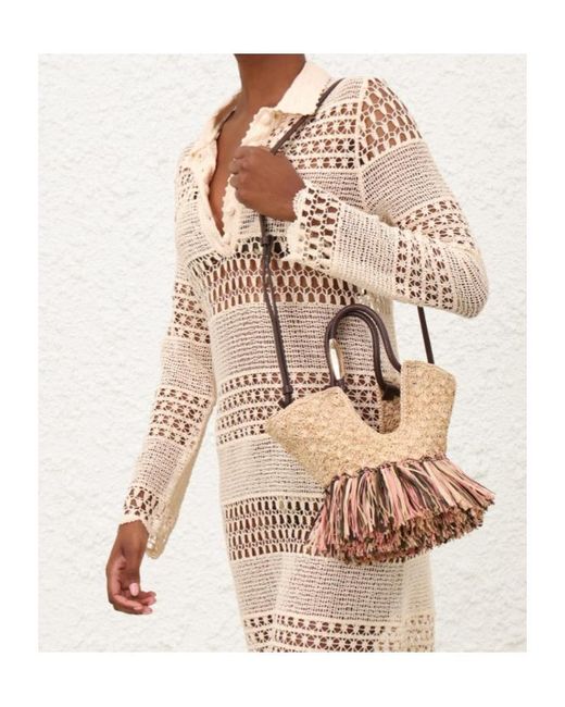 Zimmermann Natural Goldentime Small Fringe Tote