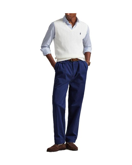 Polo Ralph Lauren White Knit Vest With Horse Emblem for men