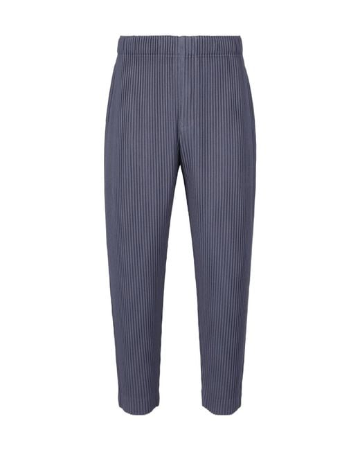 Homme Plissé Issey Miyake Blue Homme Plissé Issey Miyake Pleated Tapered Pants for men