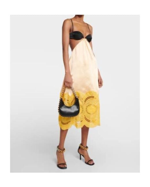 Stella McCartney Yellow Embroidered Cutout Gown