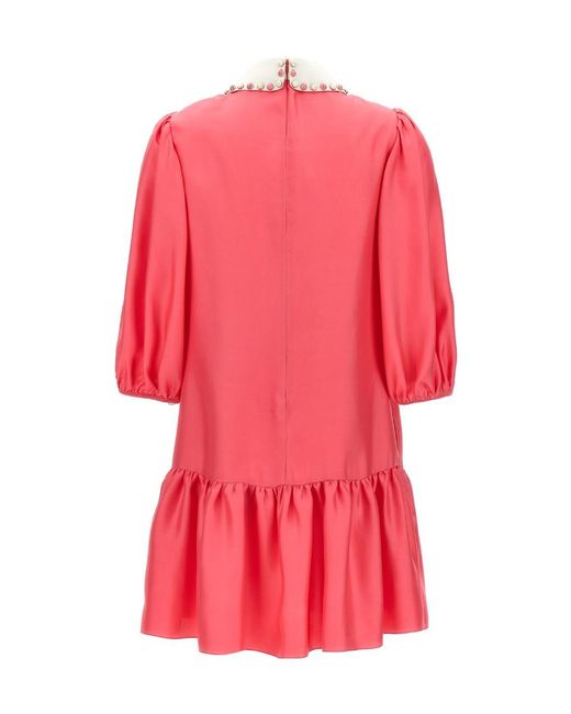 RED Valentino Pink Rivet-Collar Dress