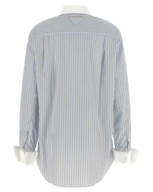 Prada Gray Striped Shirt