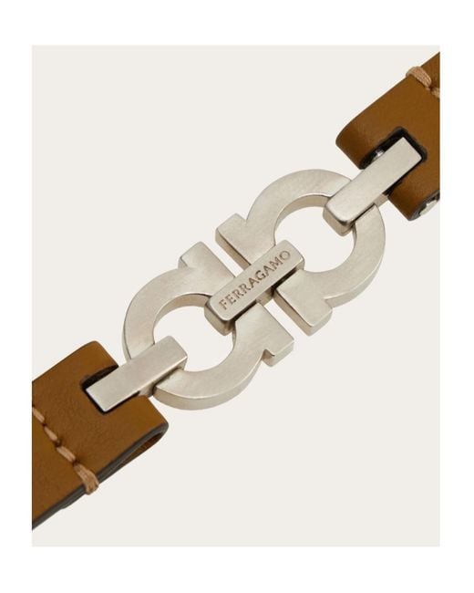 Ferragamo Brown Ferragamo Double Gancini Bracelet for men