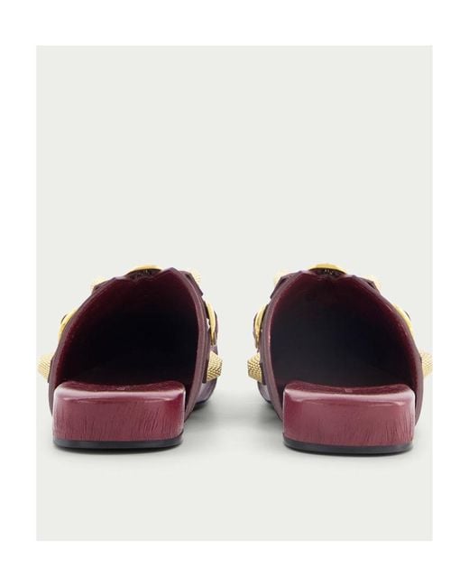Balenciaga Brown Cargole Stud Embellished Slippers