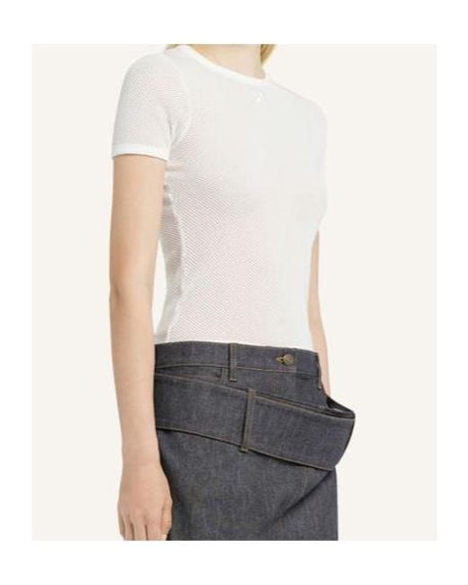 Courreges White Mesh T-Shirt