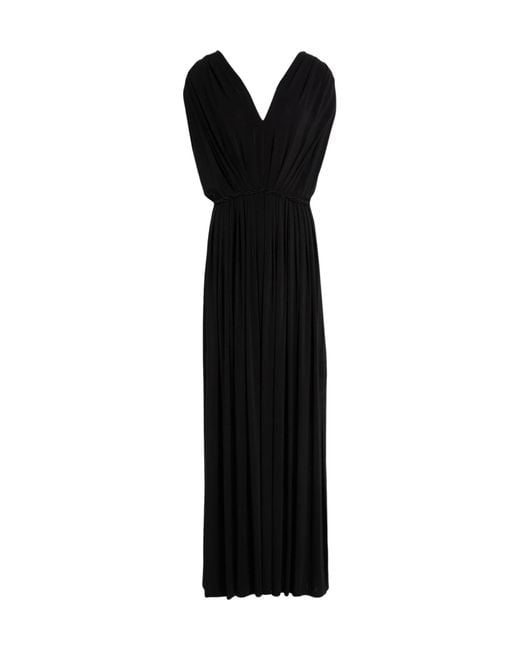 Max Mara Black Sleeveless Pleated Dress