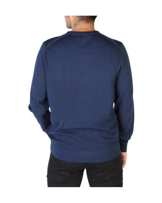 Calvin Klein Blue Logo Round Neck Woolen Sweater for men