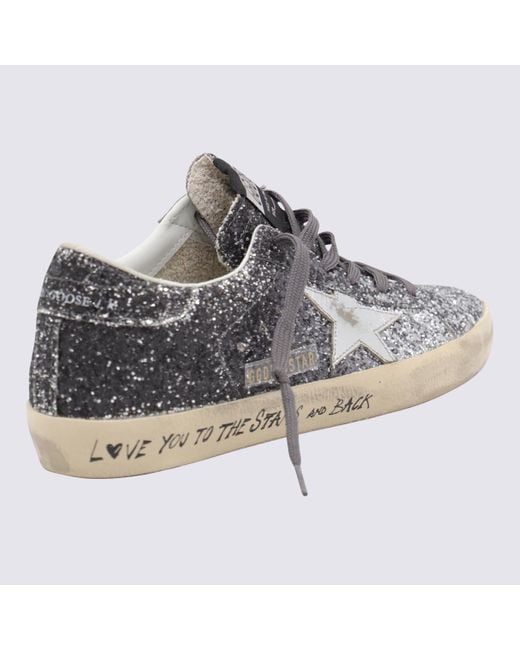 Golden Goose Deluxe Brand White Super Star Glittered Sneakers