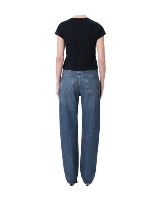 Agolde Blue Kelly High-Rise Straight-Leg Jeans
