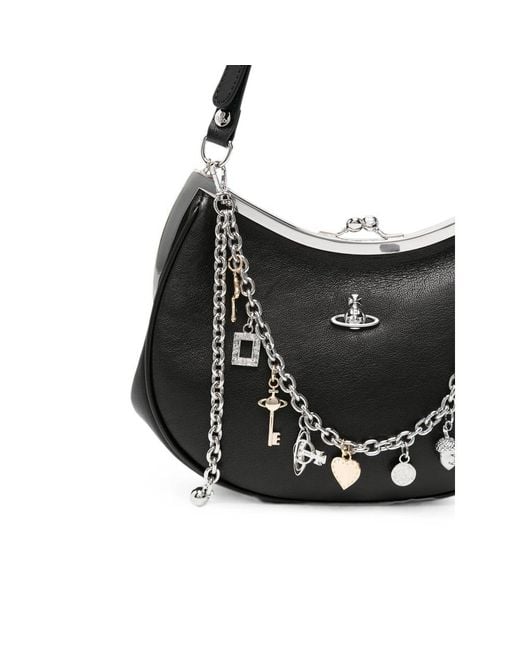 Vivienne Westwood Black Charm Frame Shoulder Bag