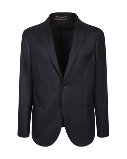 Incotex Black Tailored Wool Jacket for men