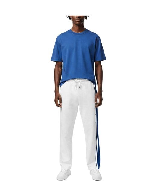 Boss White Color Block Casual Long Pants for men