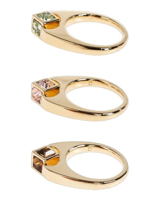 Jimmy Choo White Cube Triple Ring Set