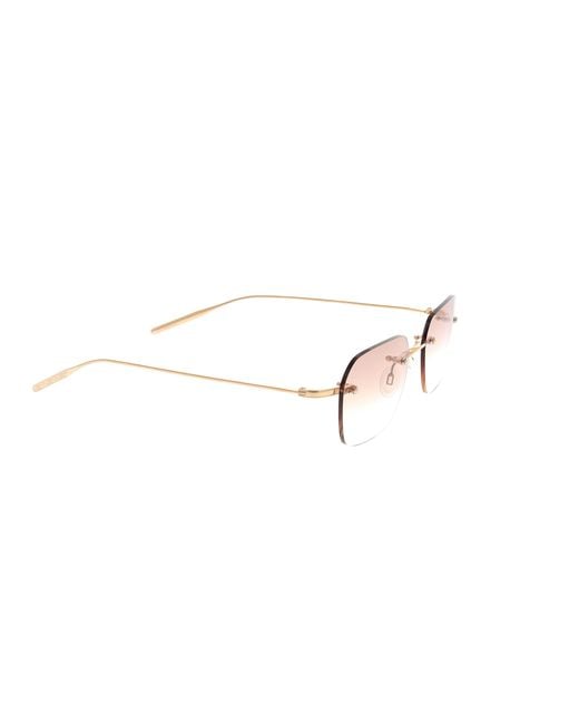 Barton Perreira White Louie Rectangular Frame Sunglasses