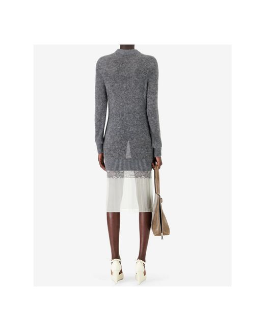 Coperni Gray Knitted Patchwork Dress
