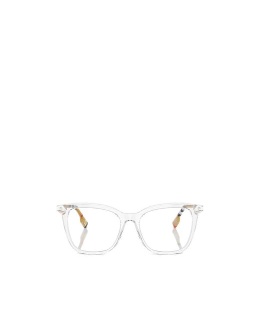 Burberry White Eyewear Square Frame Glasses
