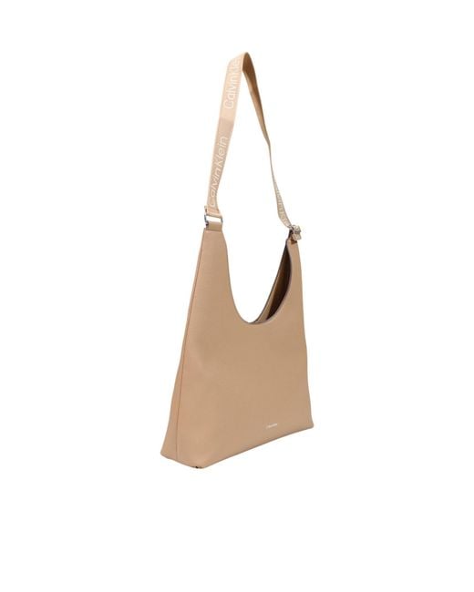 Calvin Klein White Large Shoulder Bag With Adjustable Webbing