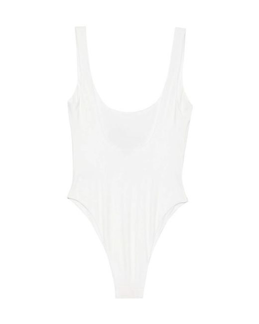 Oseree White Oséree Crystal Motif One-Piece Swimsuit