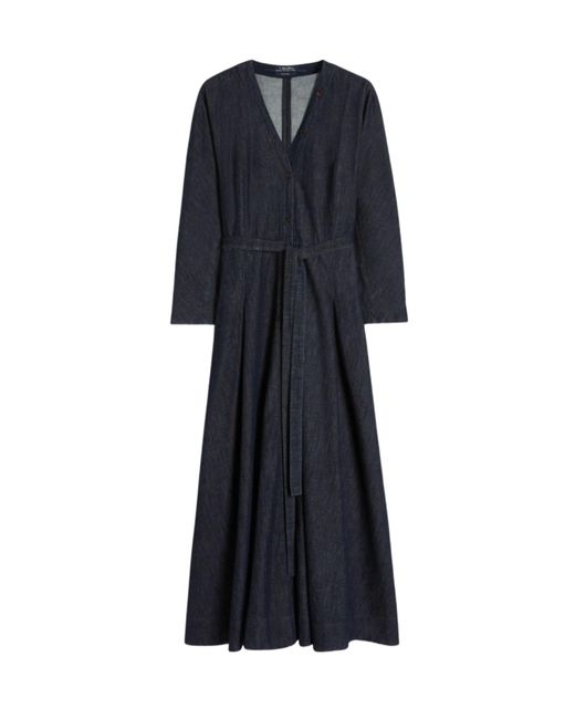 Max Mara Blue Long Sleeve Dress