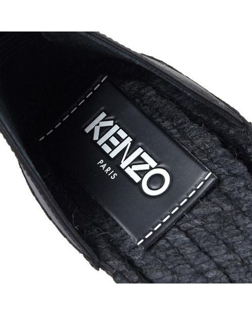 KENZO Black Logo Satin Flats