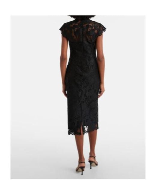 Staud Black Rosaline Guipure Lace Cocktail Dress