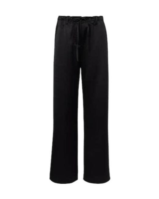 Proenza Schouler Black Crêpe Wide-Leg Pants
