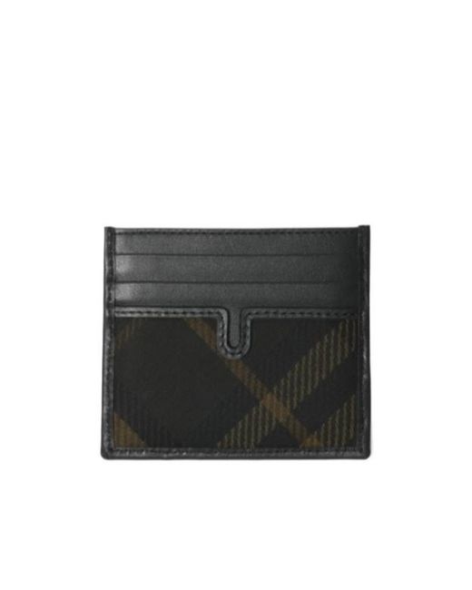 Burberry Black Check Card Holder for men