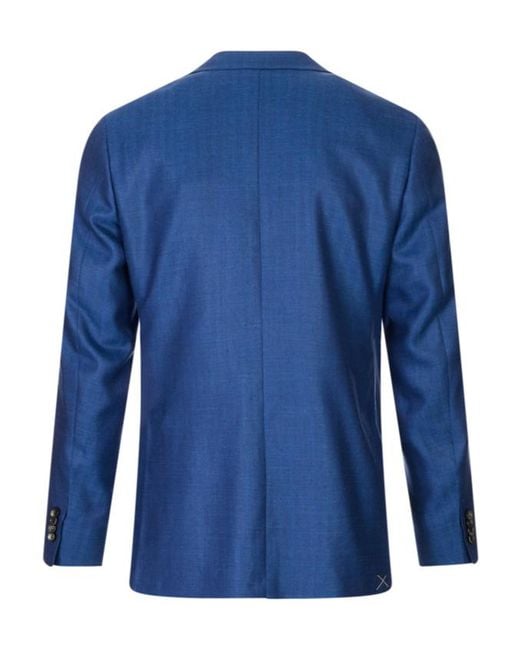Canali Blue Long-Sleeve Blazer for men