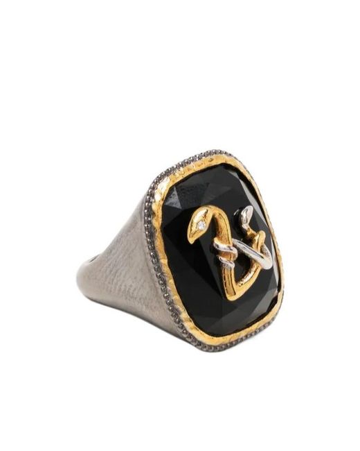 Zadig & Voltaire Black Logo Plaque Ring
