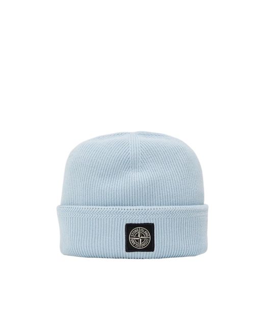 Stone Island Blue Patch Beanie for men