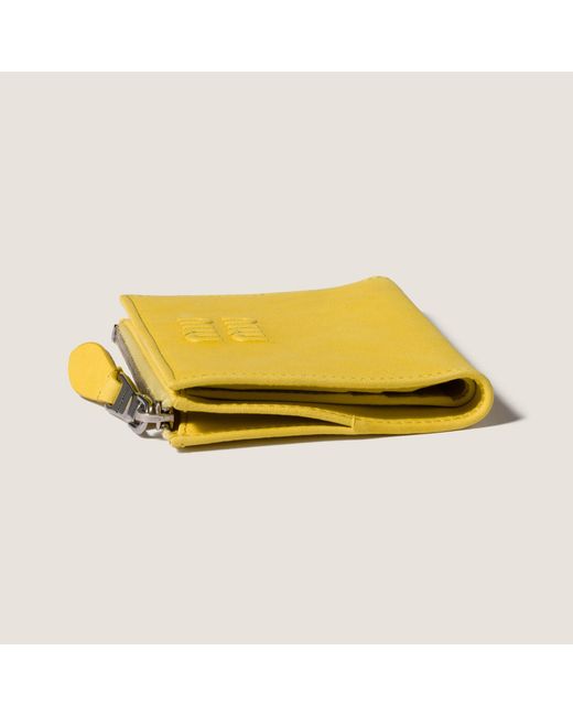 Miu Miu Yellow Small Leather Wallet