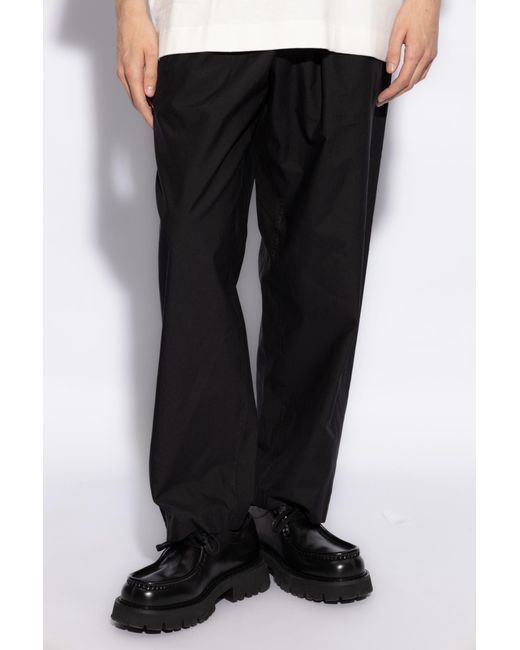 Lemaire Black Straight-Leg Belt-Looped Trousers for men