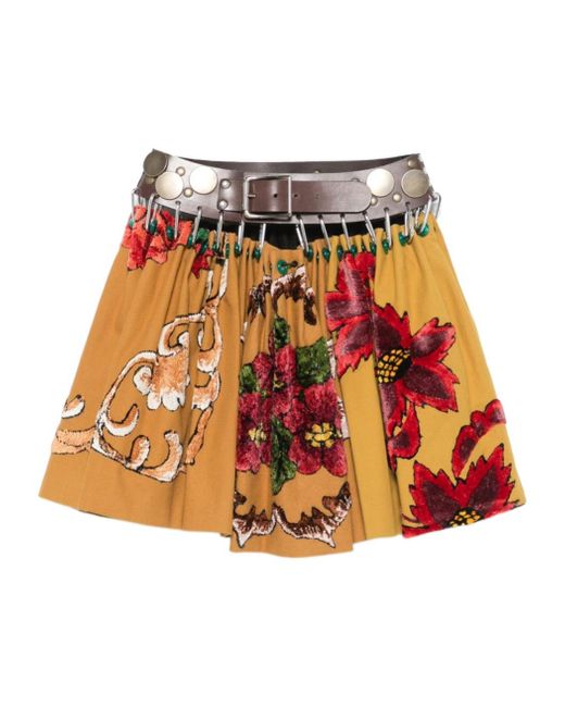 Chopova Lowena Red Logger Mini Skirt