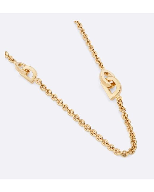 Dior Metallic Cd Lock Long Necklace