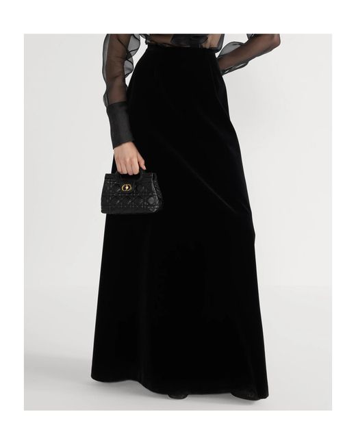 Dior Black Long Flared Skirt