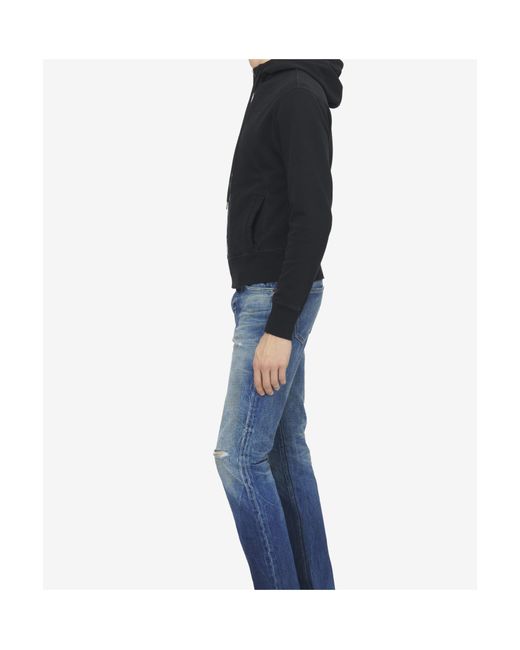 McQueen Blue Zip-Up Hoodie for men