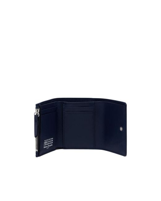 Maison Margiela Blue Textured Leather Wallet for men